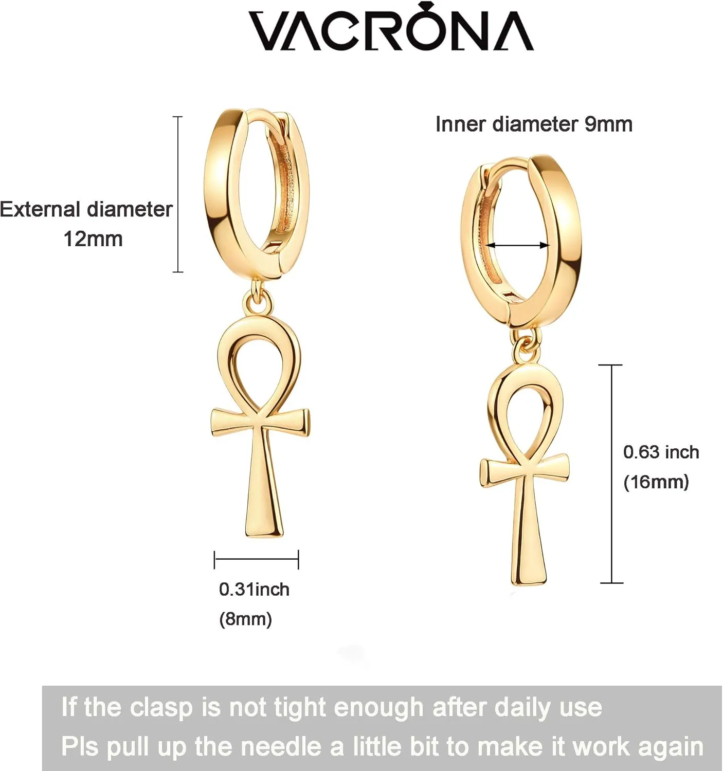 VACRONA Gold Heart Hoop Earrings Huggie Earrings for Women 14k Gold Plated Small Hoops Earrings