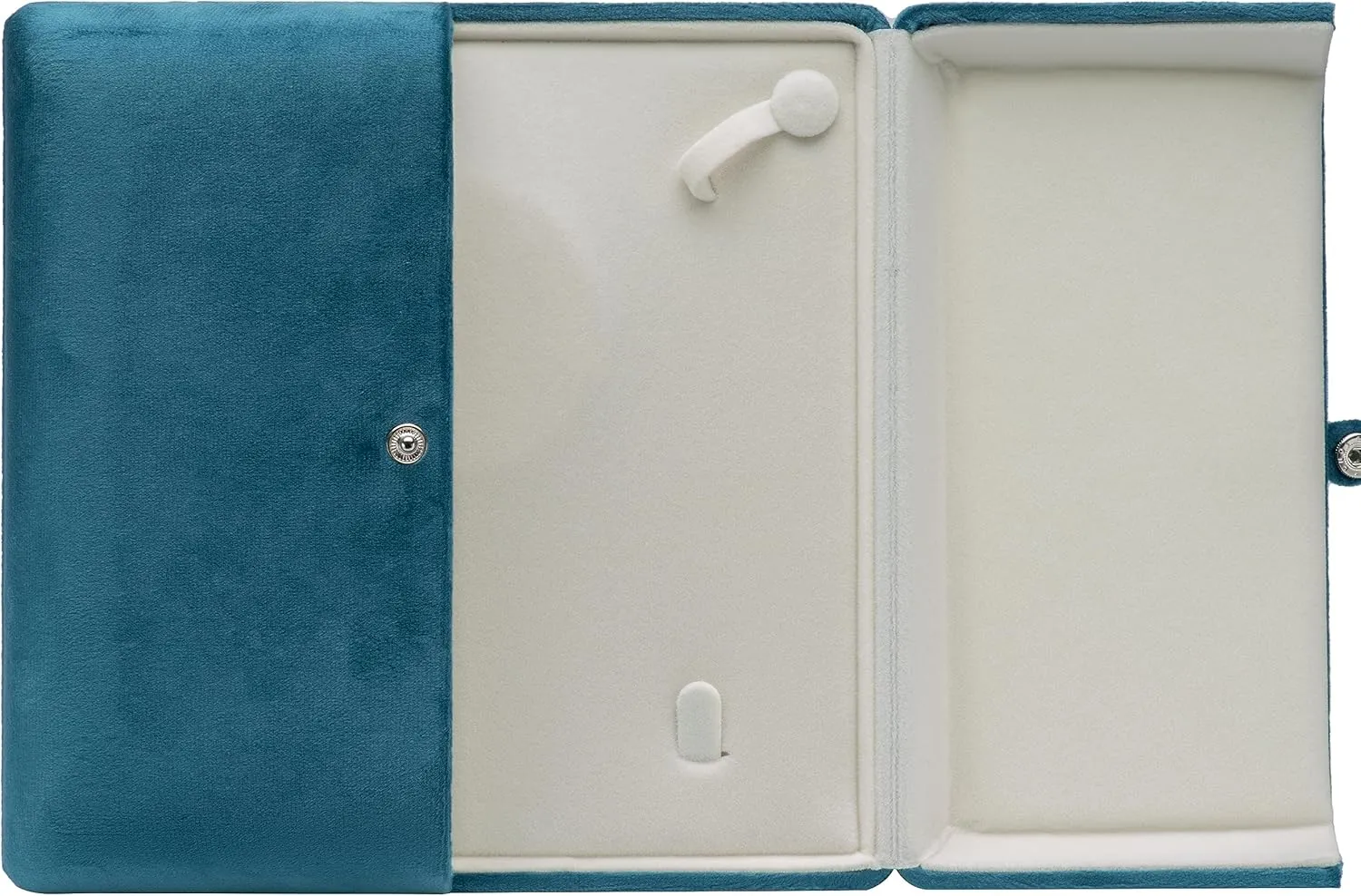 Velvet Big Pearl Necklace and Ring Earring Pendant Gift Box Jewelry Storage Case (Blue)