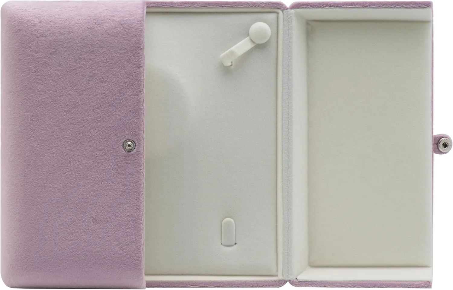 Velvet Big Pearl Necklace and Ring Earring Pendant Gift Box Jewelry Storage Case (Purple)