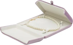 Velvet Big Pearl Necklace and Ring Earring Pendant Gift Box Jewelry Storage Case (Purple)