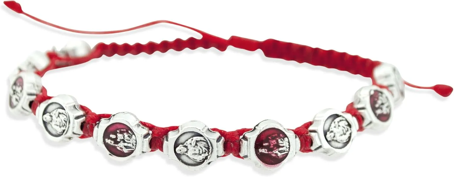 Venerare Catholic Adjustable Cord Bracelet with Colored Enamel