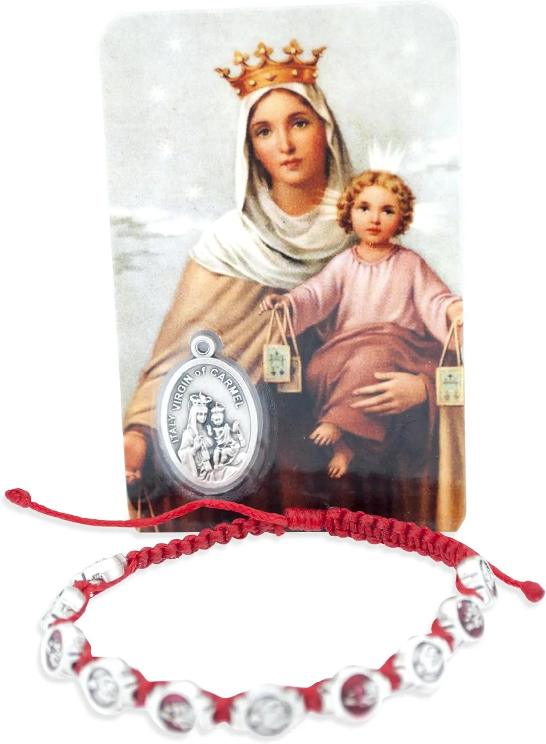 Venerare Catholic Adjustable Cord Bracelet with Colored Enamel