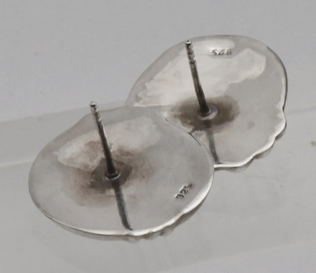 Vintage Sterling Silver Modern Design Earrings