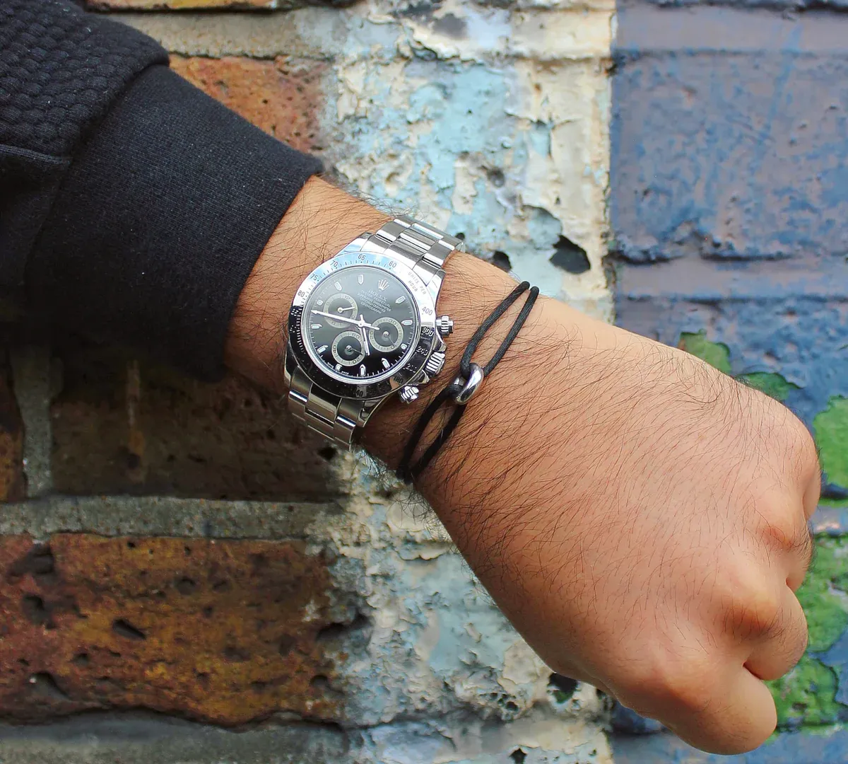 Wecord Silver Soho Cord Bracelet - Black