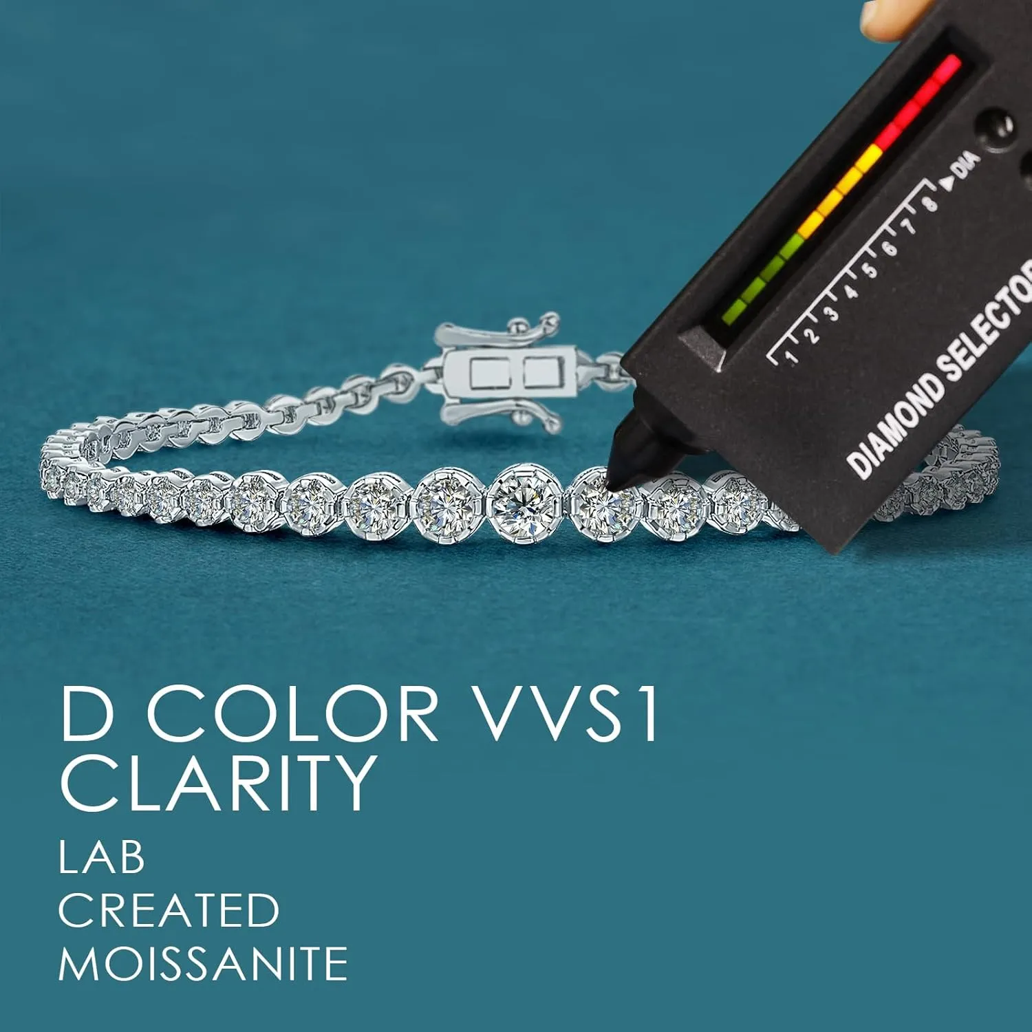 WES Moissanite Tennis Bracelet for Women mens 3.17Ct Double Row Lab Grown Women moissanite bracelets 18k white gold plated 925 silver Gift for women Men Gift birthday anniversary