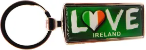 Westmon Works Ireland Keychain Metal Key Ring with Irish Flag Souvenir Car Accessory Made in the USA