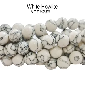 White Color Unbitable Price Howlite Round Beads 8mm Size