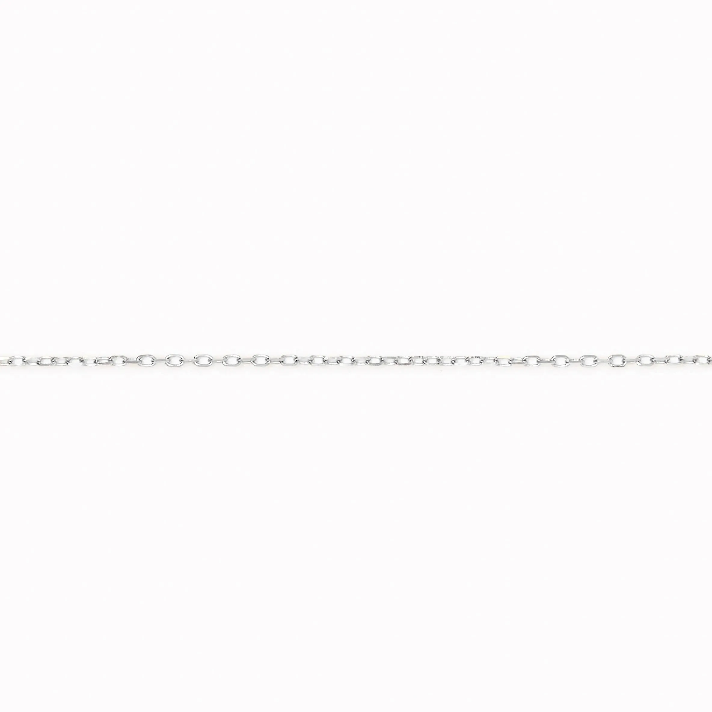 White Gold Cable Chain Necklace (16 inches) - Tyra