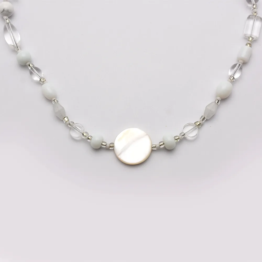 White Pearl Beaded Necklace