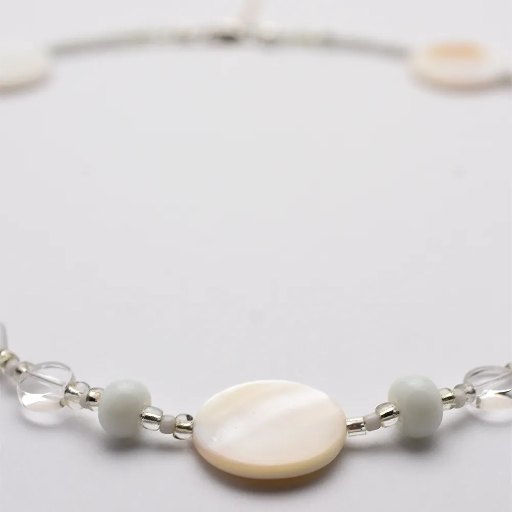 White Pearl Beaded Necklace