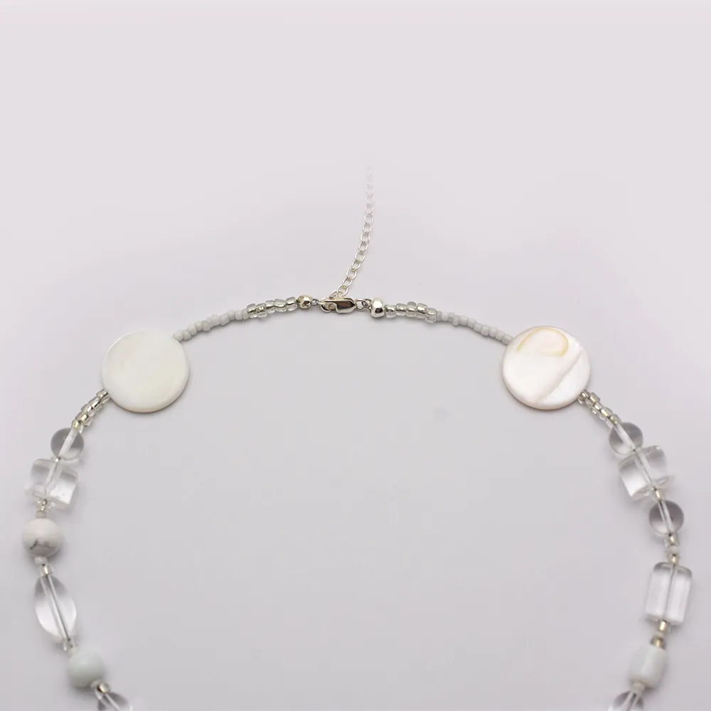 White Pearl Beaded Necklace