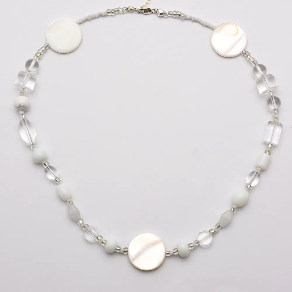 White Pearl Beaded Necklace