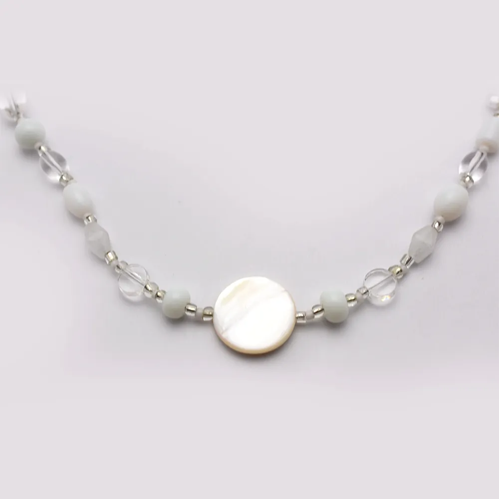 White Pearl Beaded Necklace