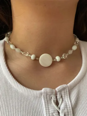 White Pearl Beaded Necklace
