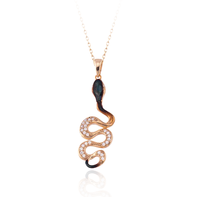 Wiggling Ember Snake Pendant