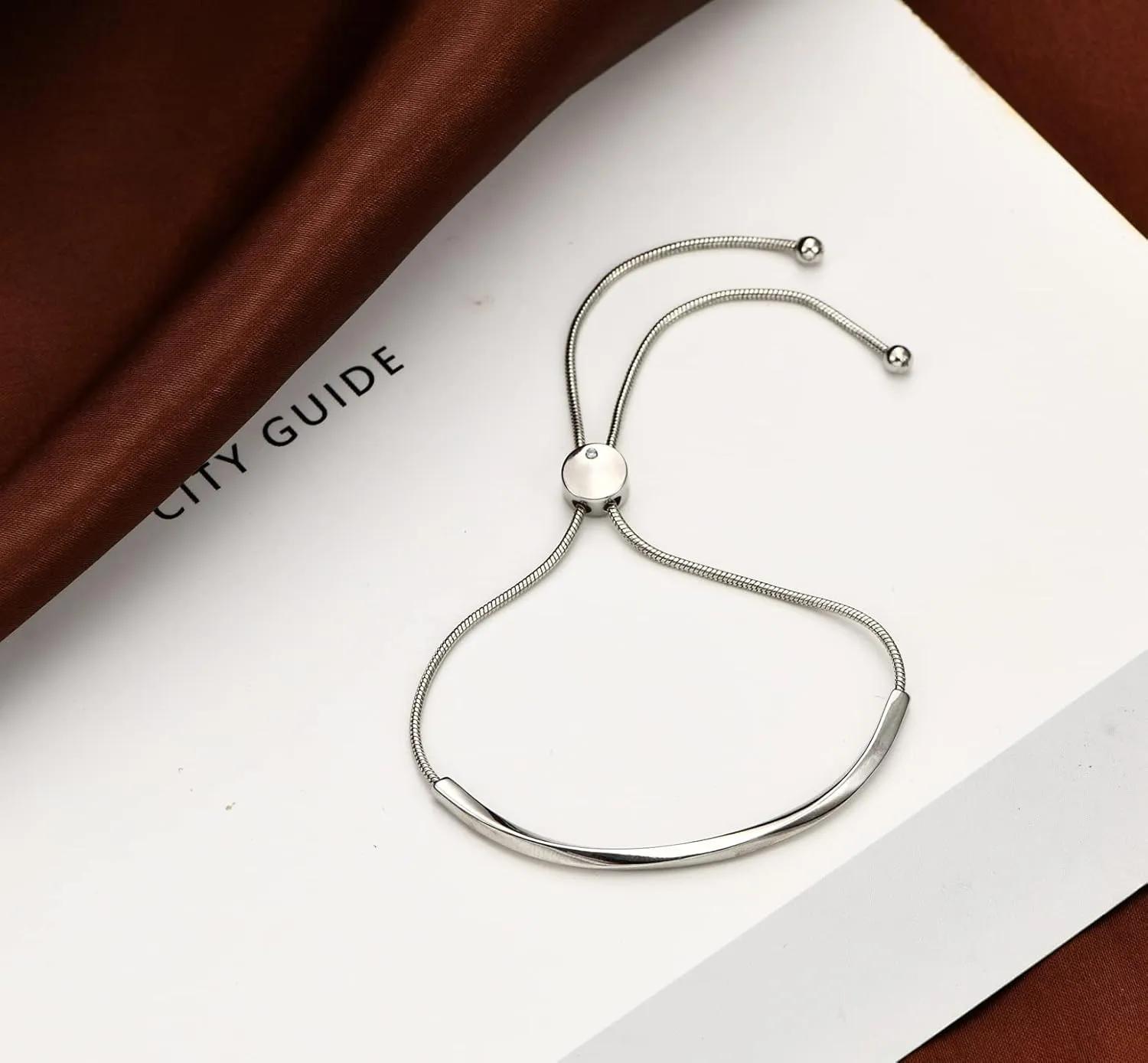 WOWORAMA Adjustable Slider Bracelets for Women Bar Friendship Bangle Bracelet for Women Gold/White Gold/Rose Gold Bolo Bracelet