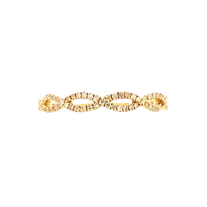 Yellow Gold Diamond Cross Over Ring