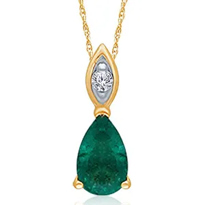 Yellow Gold Emerald & Diamond Heirloom Pendant