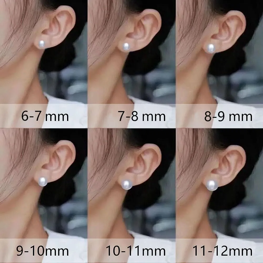 YING LAN Pearl Earrings for Women,AAA Freshwater Cultured Button Pearl Stud Earrings With 925 Sterling Silver
