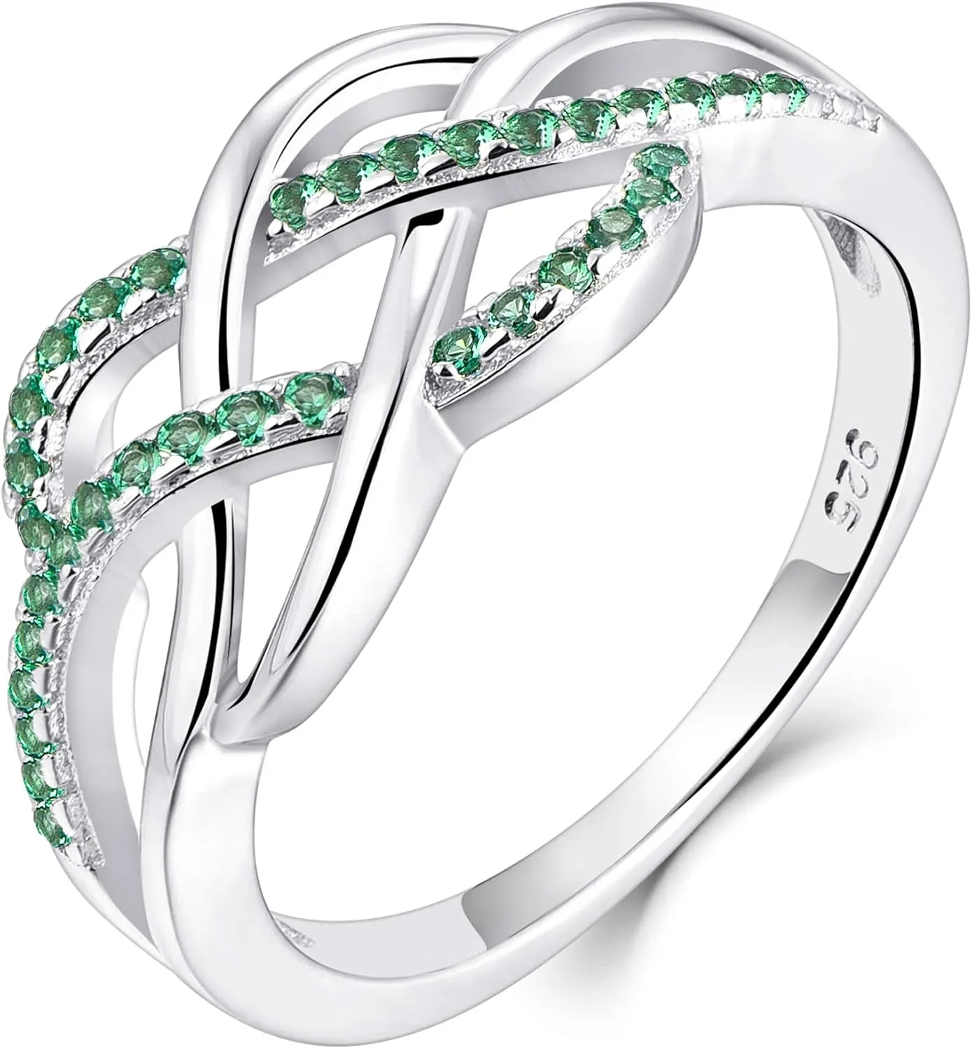 YL Celtic Knot Rings 925 Sterling Silver Twisted Knot Ring 18k White Gold Plated Infinity Statement Rings